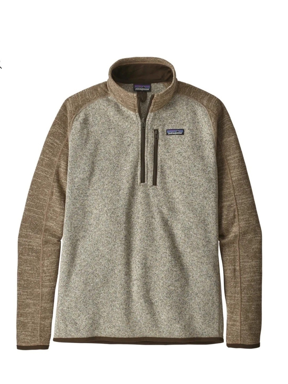 Patagonia Better Sweater 1/4 Zip Mens Size Small Two Tone Gray Tan Hiking